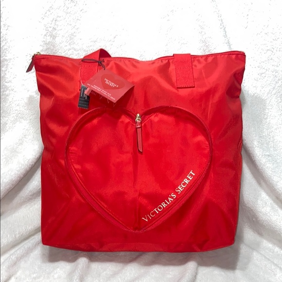 Victoria's Secret Red Heart Tote Bag NWT - Picture 1 of 12